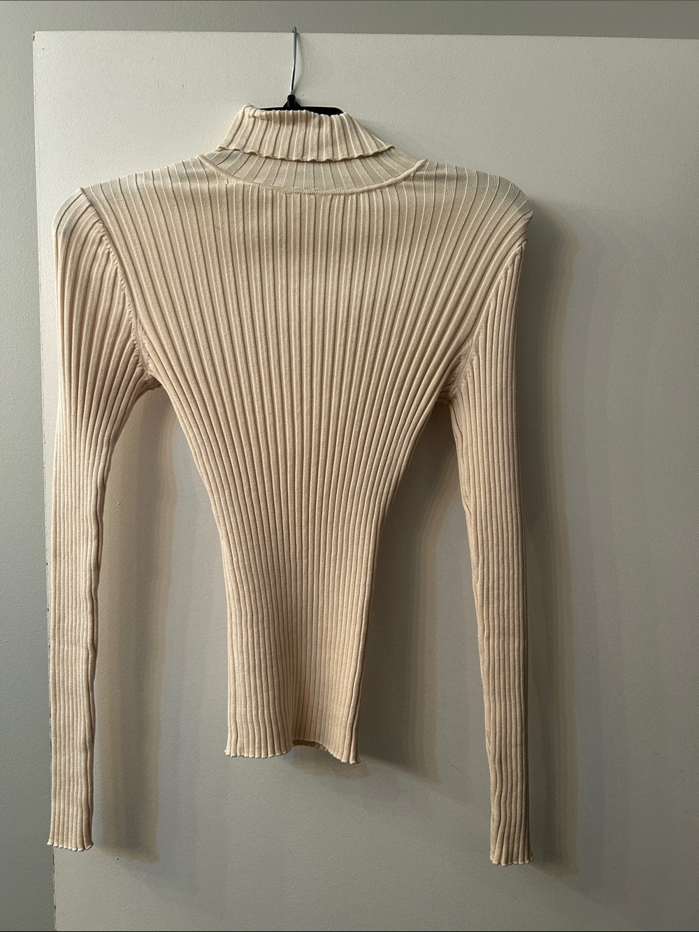 Boston Proper Cream Ribbed Cowl Neck Sweater